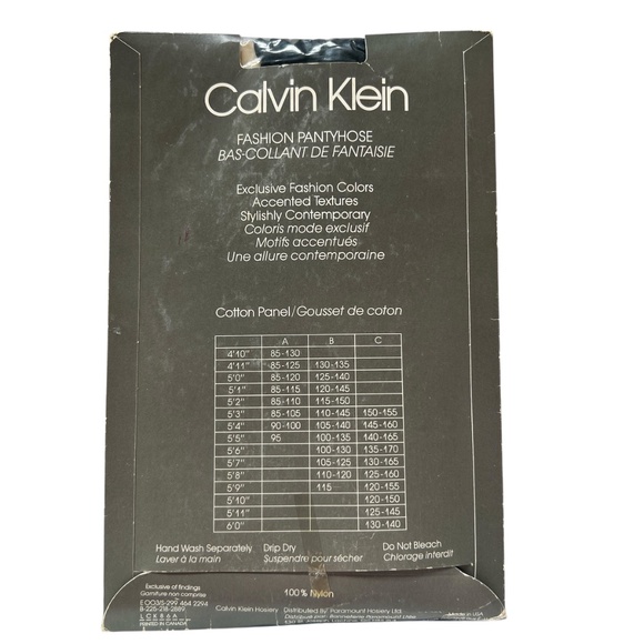 2 Pair Vintage Calvin Klein Stockings Size B Hosiery Black Striped Open Package - Picture 7 of 8